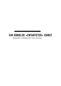 Cover image: Ein Händler "entarteter" Kunst 1st edition 9783050044989