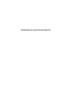 صورة الغلاف: Werkzeuge und Instrumente 1st edition 9783050050980