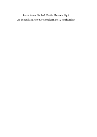 Cover image: Die benediktinische Klosterreform im 15. Jahrhundert 1st edition 9783050055398