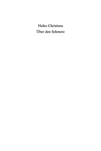 Cover image: Über den Schmerz 1st edition 9783050033150