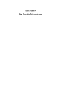 Imagen de portada: Carl Schmitts Reichsordnung 1st edition 9783050034058