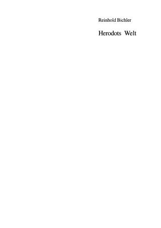 Cover image: Herodots Welt 2nd edition 9783050034294