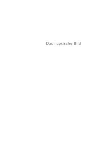 Cover image: Das haptische Bild 1st edition 9783050060118