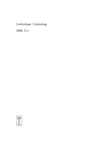 Imagen de portada: Lexikologie / Lexicology. 1. Halbband 1st edition 9783110113082