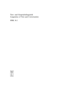 Cover image: Text- und Gesprächslinguistik 1. Halbband 1st edition 9783110135596