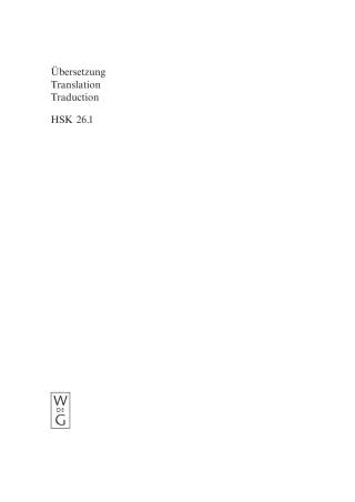 Cover image: Übersetzung - Translation - Traduction. 1. Teilband 1st edition 9783110137088