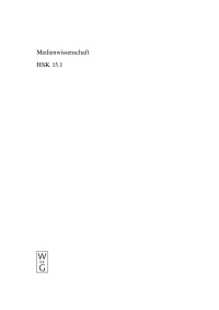 Cover image: Medienwissenschaft. 1. Teilband 1st edition 9783110139617