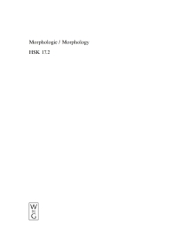 Cover image: Morphologie / Morphology. 2. Halbband 1st edition 9783110172782