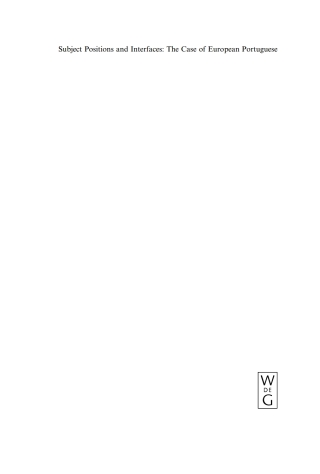 Cover image: Subject Positions and Interfaces 1st edition 9783110181128