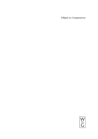 Omslagafbeelding: Ellipsis in Comparatives 1st edition 9783110181180