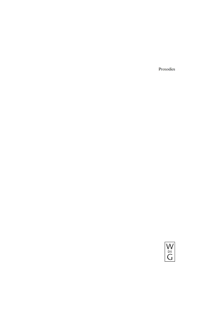 Cover image: Prosodies 1st edition 9783110184440