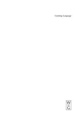 Imagen de portada: Catching Language 1st edition 9783110186031