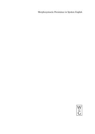 صورة الغلاف: Morphosyntactic Persistence in Spoken English 1st edition 9783110190120