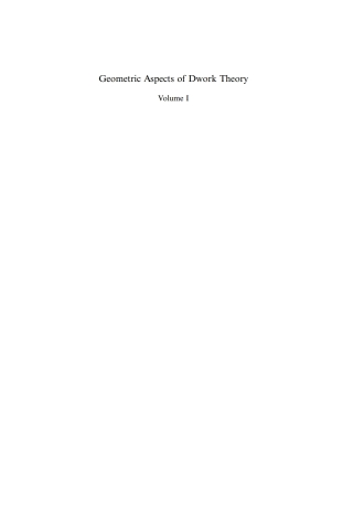 Cover image: Geometric Aspects of Dwork Theory 1st edition 9783110174786