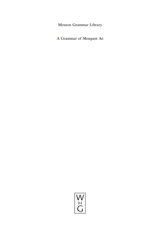 Cover image: A Grammar of Mongsen Ao 1st edition 9783110190885