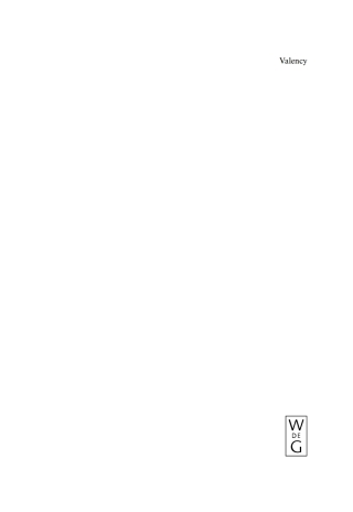 Cover image: Valency 1st edition 9783110195736