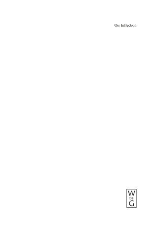 Cover image: On Inflection 1st edition 9783110186062