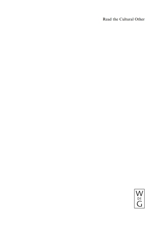 Cover image: Read the Cultural Other 1st edition 9783110182675