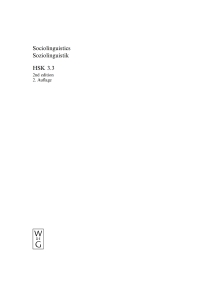 Cover image: Sociolinguistics / Soziolinguistik. Volume 3 2nd edition 9783110184181