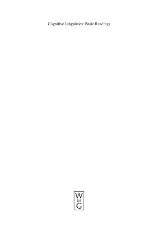 Omslagafbeelding: Cognitive Linguistics: Basic Readings 1st edition 9783110190847