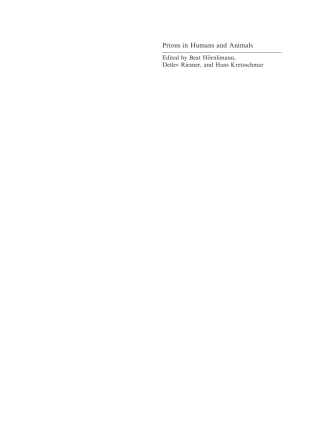Cover image: Prions in Humans and Animals 1st edition 9783110182750