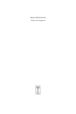 Omslagafbeelding: Sodom als Symptom 1st edition 9783110185270