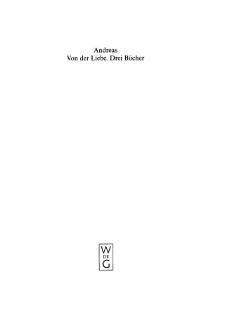Omslagafbeelding: Von der Liebe 1st edition 9783110179156