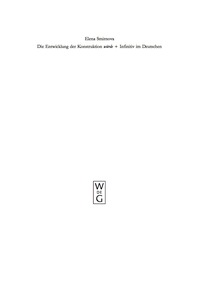 Titelbild: Die Entwicklung der Konstruktion würde + Infinitiv im Deutschen 1st edition 9783110191035