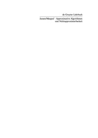 Titelbild: Approximative Algorithmen und Nichtapproximierbarkeit 1st edition 9783110203165