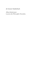 Imagen de portada: Lesarten der Philosophie Nietzsches 1st edition 9783110174526