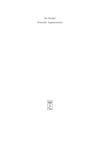 Imagen de portada: Poetische Argumentation 1st edition 9783110181272