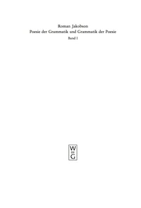 Titelbild: Poesie der Grammatik und Grammatik der Poesie 1st edition 9783110183627
