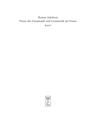 Cover image: Poesie der Grammatik und Grammatik der Poesie 1st edition 9783110183627