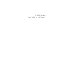 Titelbild: Rolf Walter: Einführung in die Analysis. 1 1st edition 9783110195392