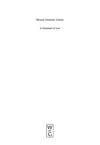Imagen de portada: A Grammar of Lao 1st edition 9783110185881
