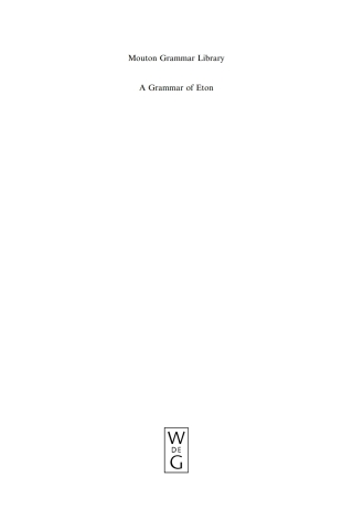 Cover image: A Grammar of Eton 1st edition 9783110204407