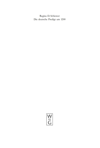 Cover image: Die deutsche Predigt um 1200 1st edition 9783110194708