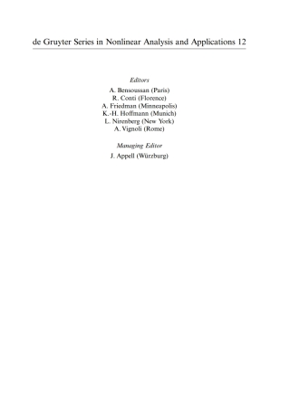 Cover image: Topological Approximation Methods for Evolutionary Problems of Nonlinear Hydrodynamics 1st edition 9783110202229