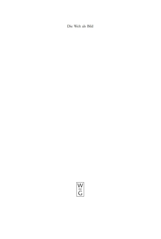 Cover image: Die Welt als Bild 1st edition 9783110200294