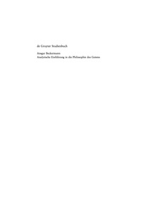 Cover image: Analytische Einführung in die Philosophie des Geistes 3rd edition 9783110204247