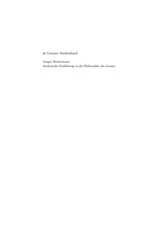 Cover image: Analytische Einführung in die Philosophie des Geistes 3rd edition 9783110204247