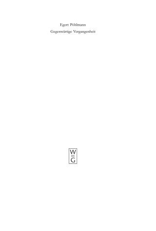 Cover image: Gegenwärtige Vergangenheit 1st edition 9783110204421