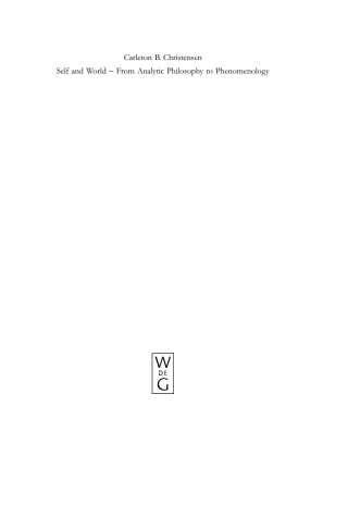 Cover image: Self and World 1st edition 9783110204018