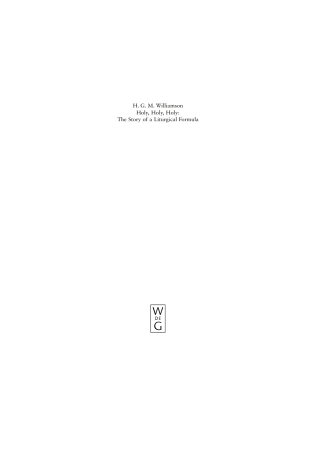 表紙画像: Holy, Holy, Holy 1st edition 9783110207163