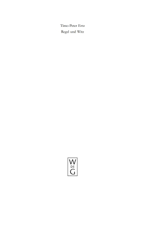 Titelbild: Regel und Witz 1st edition 9783110208559