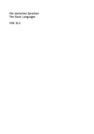 Cover image: Die slavischen Sprachen / The Slavic Languages. Halbband 2 1st edition 9783110171532