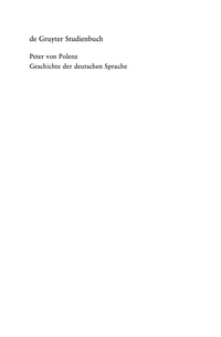 Imagen de portada: Geschichte der deutschen Sprache 10th edition 9783110175080
