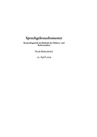 Immagine di copertina: Sprachgebrauchsmuster 1st edition 9783110215847