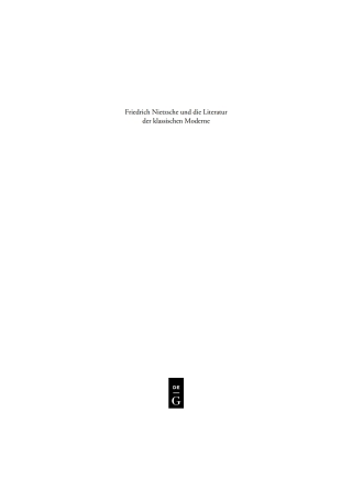 Immagine di copertina: Friedrich Nietzsche und die Literatur der klassischen Moderne 1st edition 9783110213027