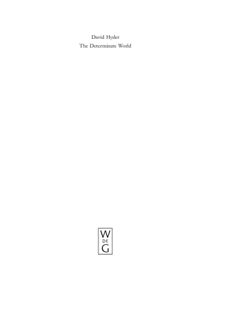 Titelbild: The Determinate World 1st edition 9783110183917